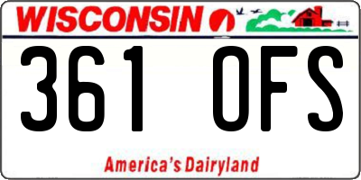 WI license plate 361OFS