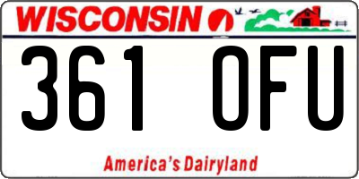 WI license plate 361OFU