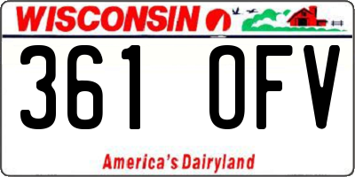 WI license plate 361OFV