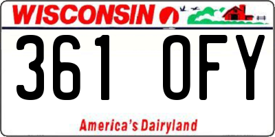 WI license plate 361OFY