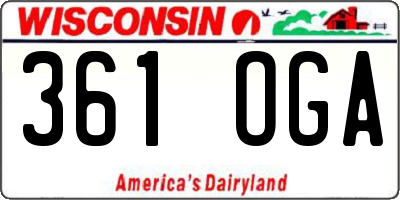 WI license plate 361OGA