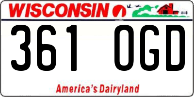 WI license plate 361OGD