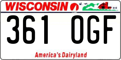 WI license plate 361OGF