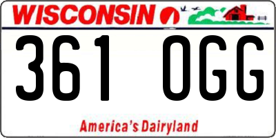 WI license plate 361OGG