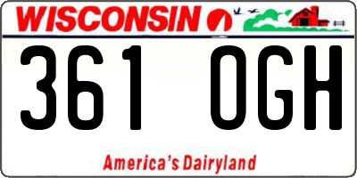 WI license plate 361OGH