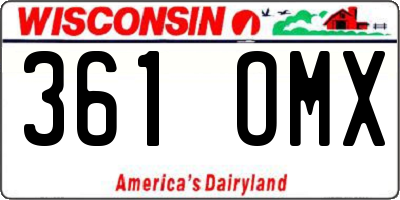 WI license plate 361OMX