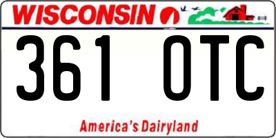 WI license plate 361OTC