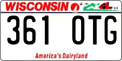 WI license plate 361OTG