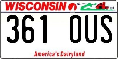 WI license plate 361OUS