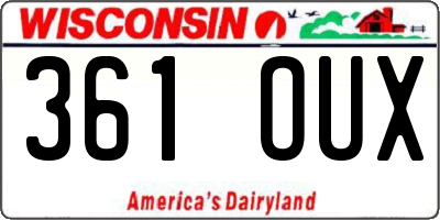WI license plate 361OUX