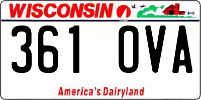 WI license plate 361OVA