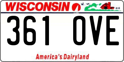 WI license plate 361OVE