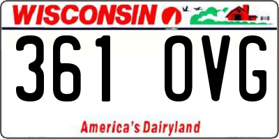 WI license plate 361OVG