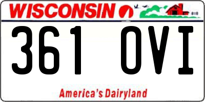 WI license plate 361OVI