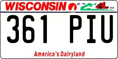 WI license plate 361PIU