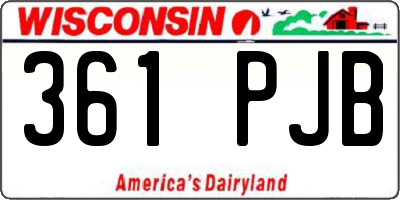 WI license plate 361PJB