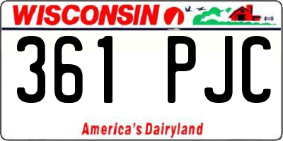 WI license plate 361PJC