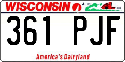 WI license plate 361PJF