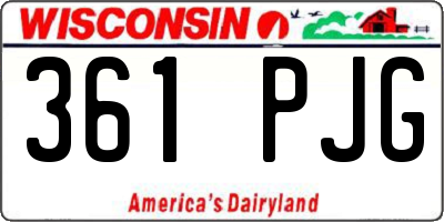 WI license plate 361PJG