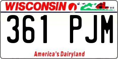 WI license plate 361PJM