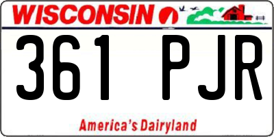 WI license plate 361PJR