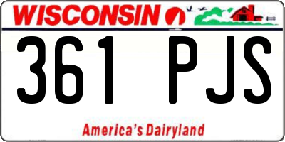 WI license plate 361PJS