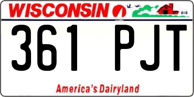 WI license plate 361PJT