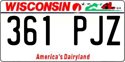 WI license plate 361PJZ