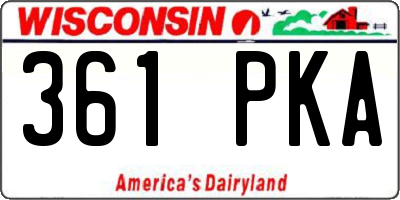 WI license plate 361PKA
