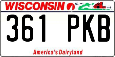 WI license plate 361PKB