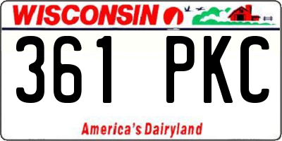 WI license plate 361PKC