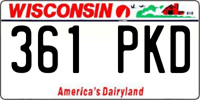 WI license plate 361PKD