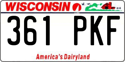WI license plate 361PKF