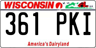 WI license plate 361PKI