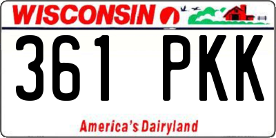 WI license plate 361PKK