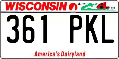 WI license plate 361PKL
