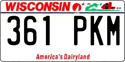 WI license plate 361PKM