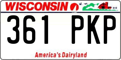 WI license plate 361PKP