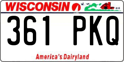 WI license plate 361PKQ