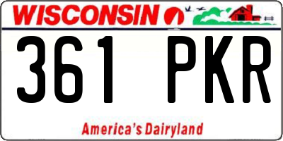 WI license plate 361PKR