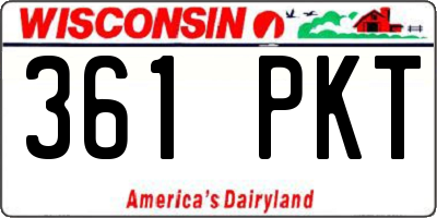 WI license plate 361PKT