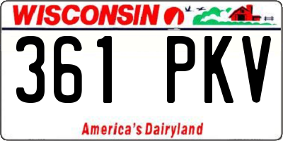 WI license plate 361PKV