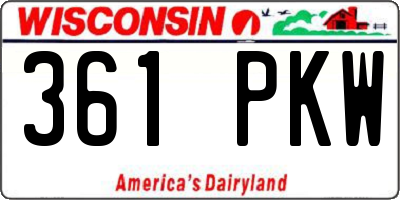 WI license plate 361PKW
