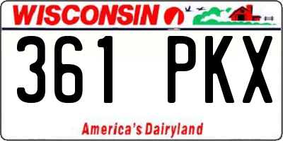 WI license plate 361PKX