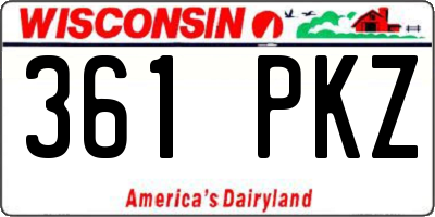 WI license plate 361PKZ
