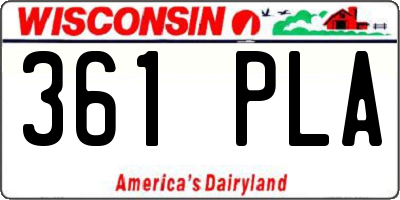WI license plate 361PLA