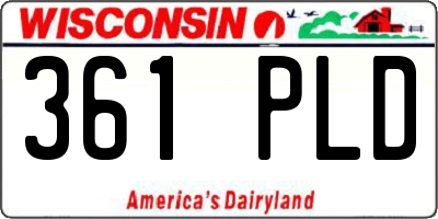 WI license plate 361PLD