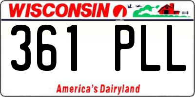 WI license plate 361PLL