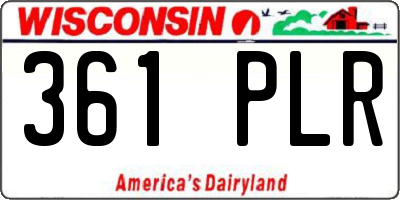 WI license plate 361PLR