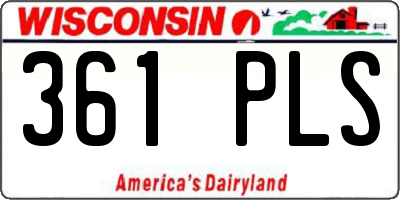 WI license plate 361PLS